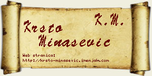 Krsto Minašević vizit kartica
